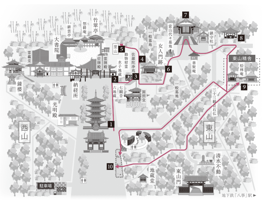 境内案内地図 自然を愛でる